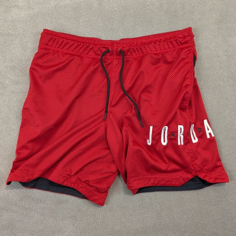 Jordan Mesh Basketball Shorts Mens Large Red Black Jumpman Athletic CV3098-687